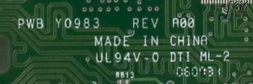20836 DELL PCB, POWEREDGE BACK PLANE BOARD, CN-0Y0982-13740 PWB